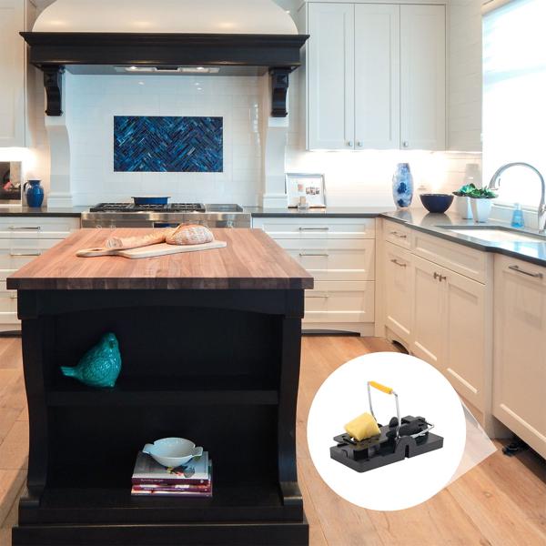 4er-Set Mausefallen aus robustem Kunststoff - Effektive Schlagfalle für Innen- & Aussenbereich - Wiederverwendbar, hygienisch & leicht zu reinigen