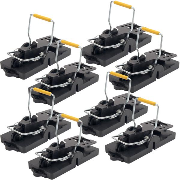8er-Set Mausefallen aus robustem Kunststoff - Effektiver Schlagbügel gegen Plagen drinnen & draussen - Hygienisch, langlebig, 11.6x5x6cm