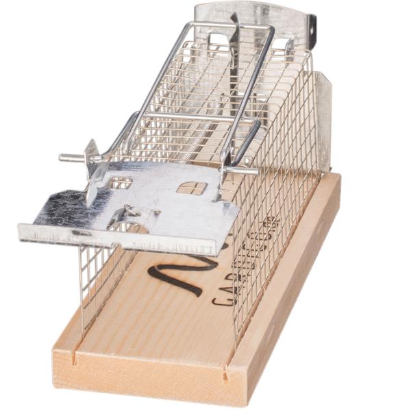Effektive Maus-Käfigfalle, 2er-Set, Lebendfalle, aus Holz & Metall – wiederverwendbar, 15 x 5,5 x 7,3 cm, sicheres Fangen von Mäusen