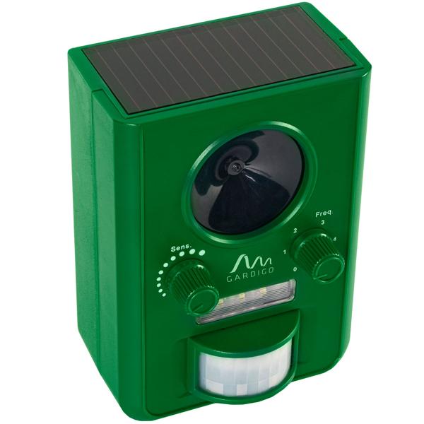 Universal Solar Tiervertreiber mit Ultraschall und Blitzlicht, 150 m² Reichweite, vertreibt Wild- und Haustiere, grün, sicherer Schutz