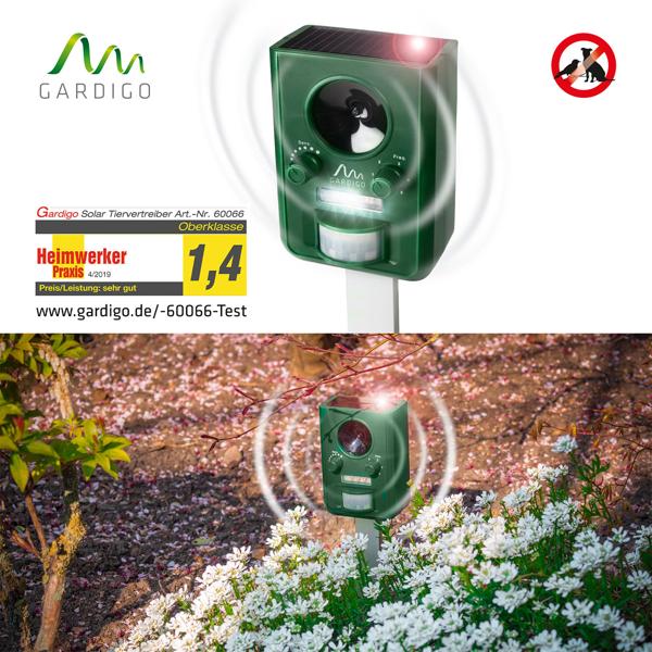 Universal Solar Tiervertreiber mit Ultraschall und Blitzlicht, 150 m² Reichweite, vertreibt Wild- und Haustiere, grün, sicherer Schutz