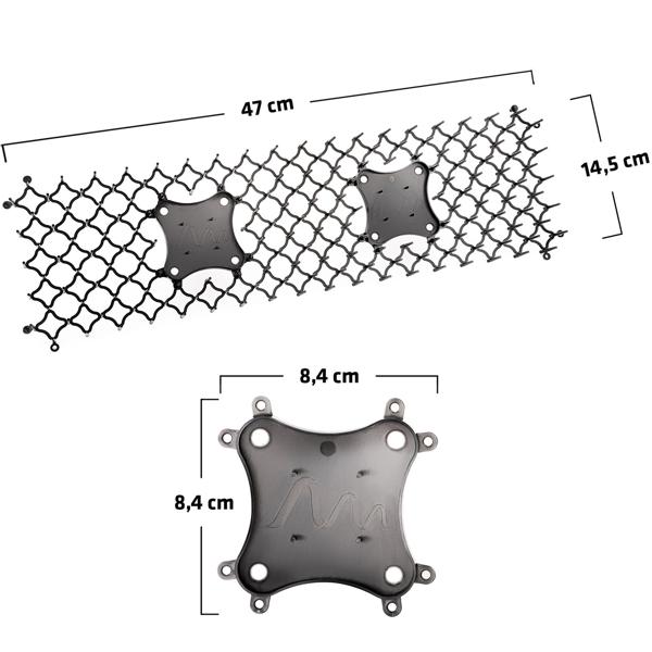 Dornengitter mit Duftschalen 6er Set - effektiver Schutz für Beete, Garten & Motorraum vor Katzen, Hunden, Mardern, Schnecken - 50x15x3 cm Bodengitter