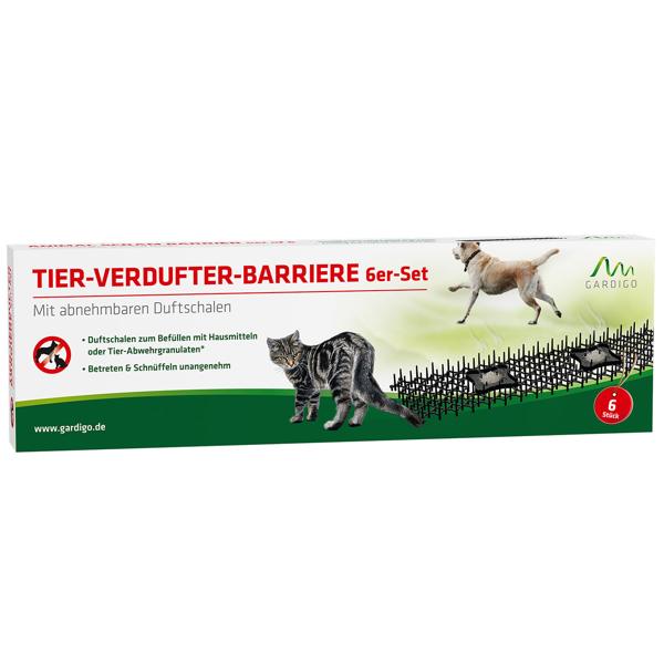 Dornengitter mit Duftschalen 6er Set - effektiver Schutz für Beete, Garten & Motorraum vor Katzen, Hunden, Mardern, Schnecken - 50x15x3 cm Bodengitter