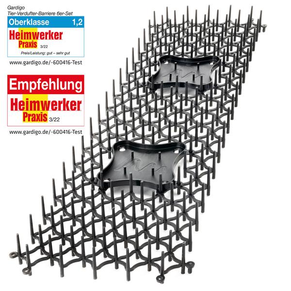 Dornengitter mit Duftschalen 6er Set - effektiver Schutz für Beete, Garten & Motorraum vor Katzen, Hunden, Mardern, Schnecken - 50x15x3 cm Bodengitter