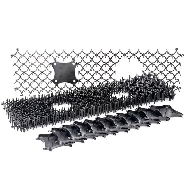 Dornengitter mit Duftschalen 6er Set - effektiver Schutz für Beete, Garten & Motorraum vor Katzen, Hunden, Mardern, Schnecken - 50x15x3 cm Bodengitter