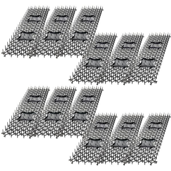Dornengitter mit Duftschalen 12 Stück - Tierabwehr für Gemüsebeete, Rasen & Motorraum - 50x15x3 cm - Schützt vor Katzen, Hunden, Mardern, Schnecken