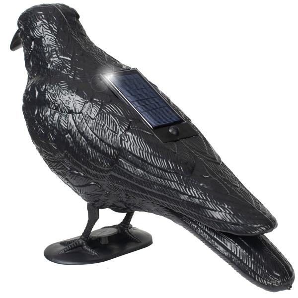 Effiziente Vogelabwehr Krähe mit Sound: Solarbetriebener Raben Vogelschreck für effektive Vogelabwehr. Natürliche Krähengeräusche zur Abschreckung