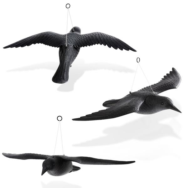 4er-Set Vogelabwehr Falke - Realistische Vogelscheuche mit 59 cm Flügelspannweite - Schützt Beete, Balkone & Ernte vor Tauben, Spatzen, Möwen