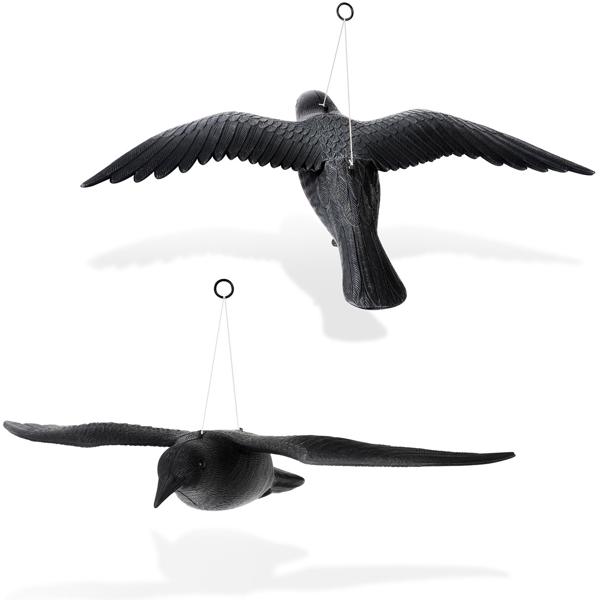 4er-Set Vogelabwehr Falke - Realistische Vogelscheuche mit 59 cm Flügelspannweite - Schützt Beete, Balkone & Ernte vor Tauben, Spatzen, Möwen