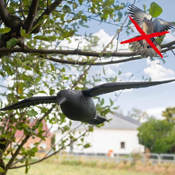 4er-Set Vogelabwehr Falke - Realistische Vogelscheuche mit 59 cm Flügelspannweite - Schützt Beete, Balkone & Ernte vor Tauben, Spatzen, Möwen