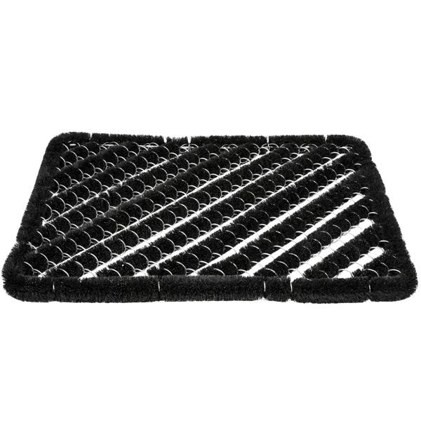 Fussmatte mit Metallborsten - Effektive Schuhsohlen-Reinigung für Innen & Aussen - Robuste Bürsten 40x60cm, schwarz - Schmutzfangmatte langlebig