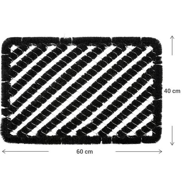 Fussmatte mit Metallborsten - Effektive Schuhsohlen-Reinigung für Innen & Aussen - Robuste Bürsten 40x60cm, schwarz - Schmutzfangmatte langlebig