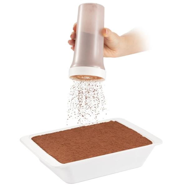 Vielseitiger Streuer für Puderzucker, Kakao & Mehl, 0,5L : Gleichmässiges Dosieren beim Backen & Dekorieren, einfach zu befüllen