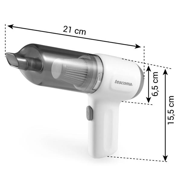 Kabelloser Akku-Handstaubsauger (weiss): kompakt 21 x 15,5 cm, inkl. Düsenaufsätze - flexibel für Auto, Haushalt & mehr