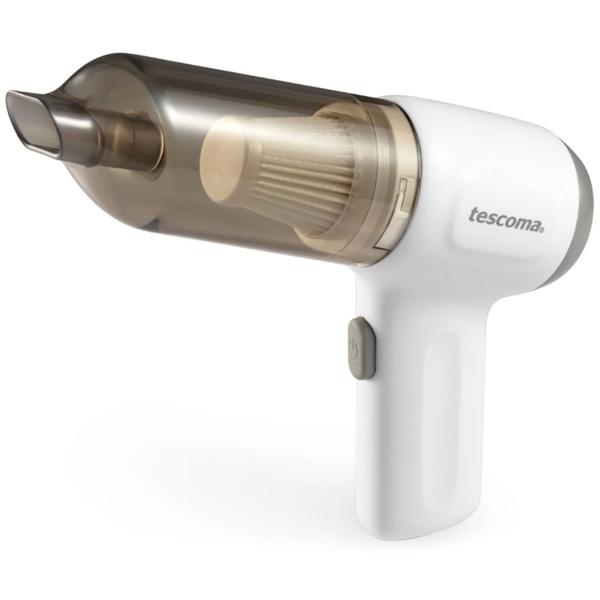 Kabelloser Akku-Handstaubsauger (weiss): kompakt 21 x 15,5 cm, inkl. Düsenaufsätze - flexibel für Auto, Haushalt & mehr