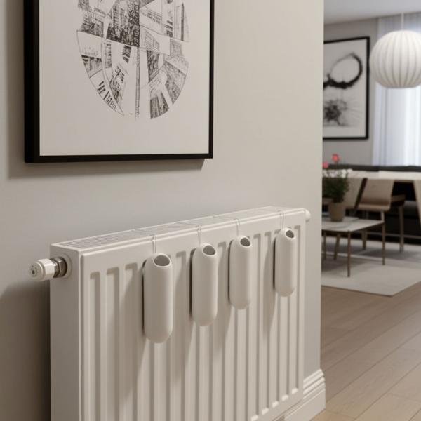 Eleganter Keramik-Wasserverdunster: 250ml, matt weiss, 3,5 x 20 x 8 cm - modern & stilvoll für Heizkörper - Optimales Raumklima, einfache Luftbefeuchtung