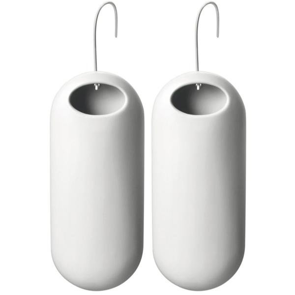 2er-Set Eleganter Keramik-Wasserverdunster: 250ml, matt weiss, 3,5 x 20 x 8 cm - modern & stilvoll für Heizkörper - Optimales Raumklima & Luftbefeuchtung