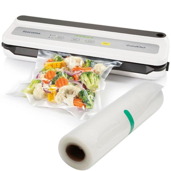 Vakuumiergerät 110W - Effektives Vakuumieren für Lebensmittel - Inkl. 4 Folienrollen Set 20x300cm & 20x500cm - Ideal für Sous-Vide & Marinieren