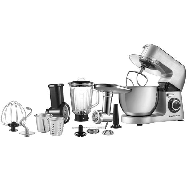 Profi-Edelstahl Küchenmaschine 1500W mit 6L Schüssel – Standmixer inkl. Fleischwolf, Raspel, Mixer & Rührbesen – 3 Jahre Garantie
