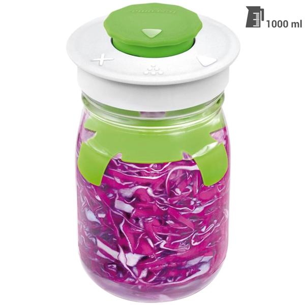 3er-Set Fermentierglas 1 Liter - mit Entlüftungsventil für beste Fermentationsergebnisse – Konservierung für Einsteiger & Profis, gesunde Ernährung