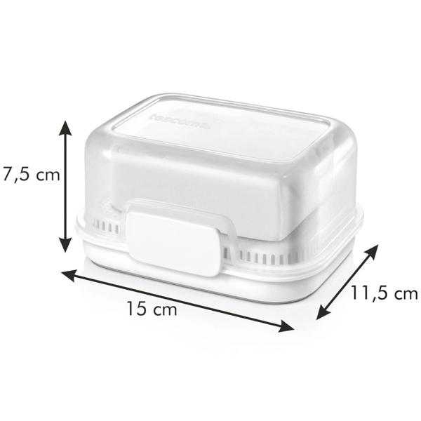 Butterdose mit Wasserkühlung - hält Butter streichzart & frisch bei Zimmertemperatur - transparenter Deckel - nanoCARE-Technologie - 11.5x7.5x15cm