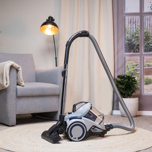 Kraftvoller Zyklonstaubsauger (700W) von Dirt Devil: Beutelloser Staubsauger mit 2,7L Staubbehälter, HEPA-Filter & Zubehör – weiß-blau