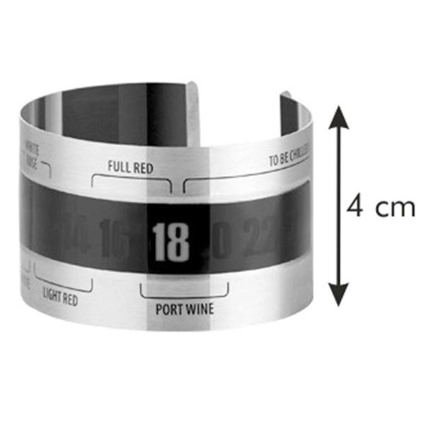3er-Set Weinthermometer Clip - Präzise Temperaturmessung an Flasche - Edelstahl-Kunststoff-Manschette - Für Wein, Sekt & Prosecco