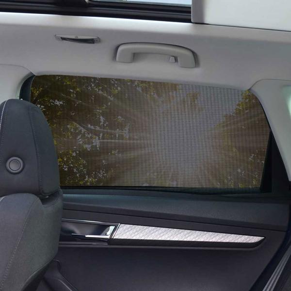 2er-Set Sonnenschutz für Auto-Seitenscheiben - Effektiver UV-Schutz Kinder-Mitfahrer - Hitze Insektenschutz - 100x53cm universell passend