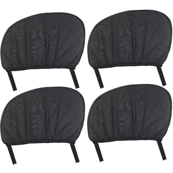 4er-Set Sonnenschutz Auto-Seitenscheiben - UV-Schutz für Kinder, Hitzeschutz, Insektenschutz - Universal 100x53cm - Klett & Gummizug - Frischluft