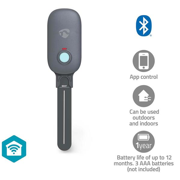 Bluetooth Boden-Feuchtigkeitsmessgerät - App-Steuerung für Android/iOS - misst Temperatur & Feuchtigkeit - IP55 In/Outdoor - verhindert Staunässe