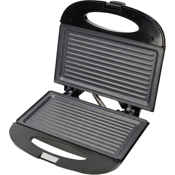 Antihaftbeschichteter Sandwichmaker und Kontaktgrill, schwarz, 750W, Panini Maker für Toasts oder Sandwiches, Fleisch oder Gemüse, leichte Reinigung