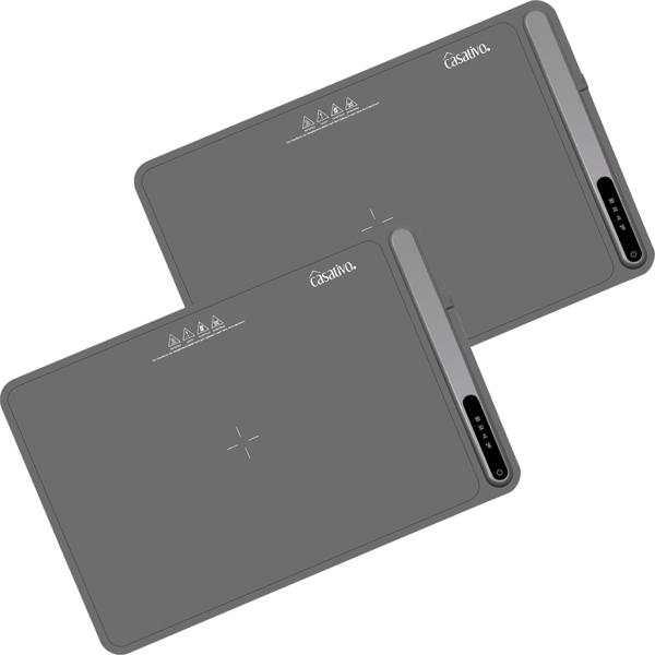 Profi Silikon-Warmhalteplatte, 2er Set (250W) – Elektrischer Speisenwärmer mit 3 Stufen (55-100°C), Warmhaltematte mit LCD-Touch-Display, rollbar, 61x40cm