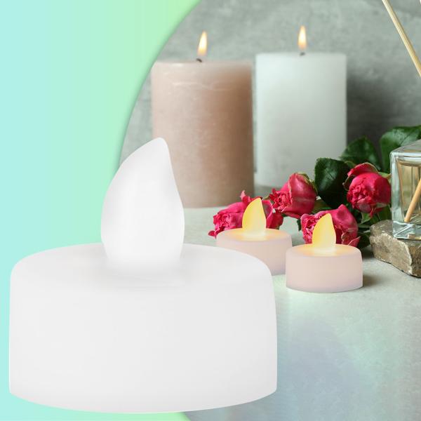 Stimmungsvolle LED-Teelichter (48er-Set) inkl. Batterien (CR2032) : Flackerndes Licht, Batteriebetrieb, für gemütliche Abende & stimmungsvolle Atmosphäre