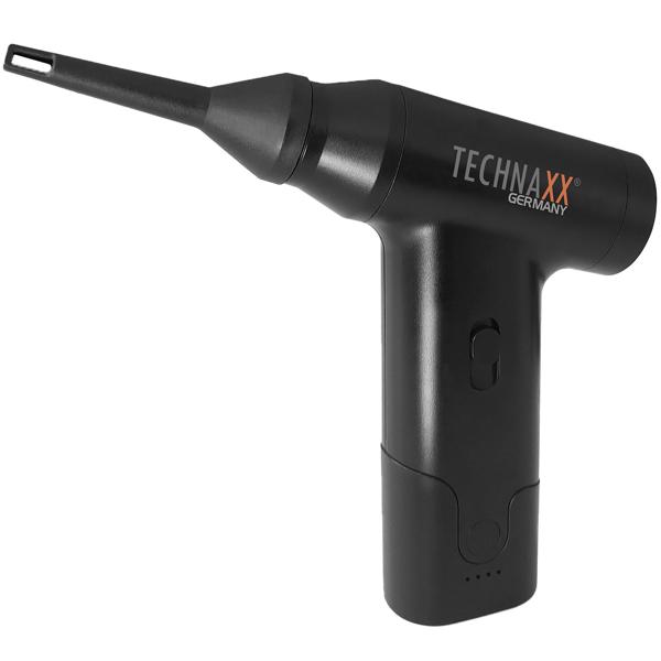 Gründliches Akku Staubgebläse (6,5 kPa, schwarz) mit Saugfunktion & 5 Düsen – für Staub, Krümel, Haare – Tiefenreinigung für jeden Bedarf