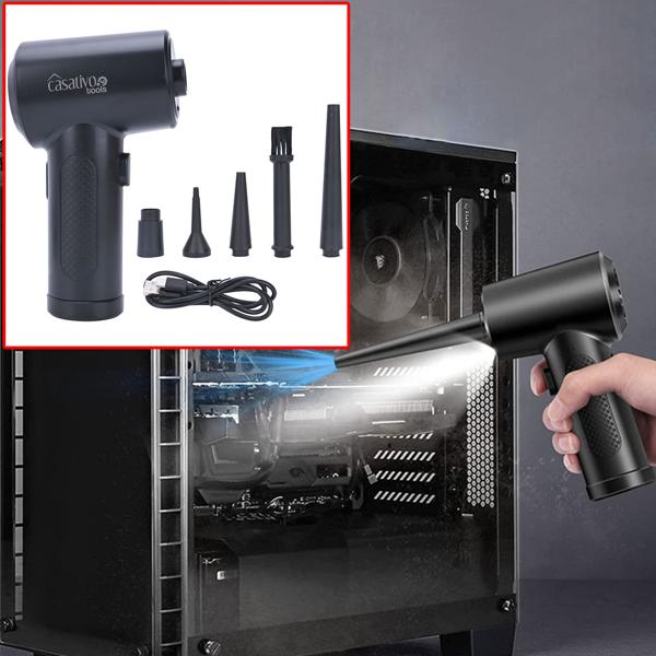 Leistungsstarkes Akku-Druckluftgebläse zum Reinigen & Aufblasen, 7kPa, inkl. 5 Aufsätze, kompakt & vielseitig, ideal für Auto, Haushalt & Outdoor