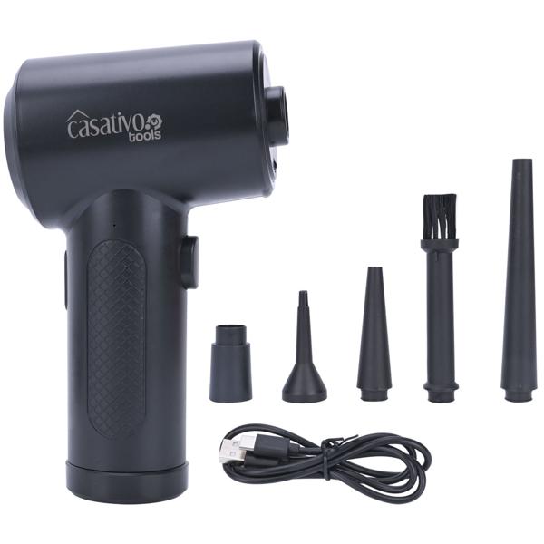 Leistungsstarkes Akku-Druckluftgebläse zum Reinigen & Aufblasen, 7kPa, inkl. 5 Aufsätze, kompakt & vielseitig, ideal für Auto, Haushalt & Outdoor