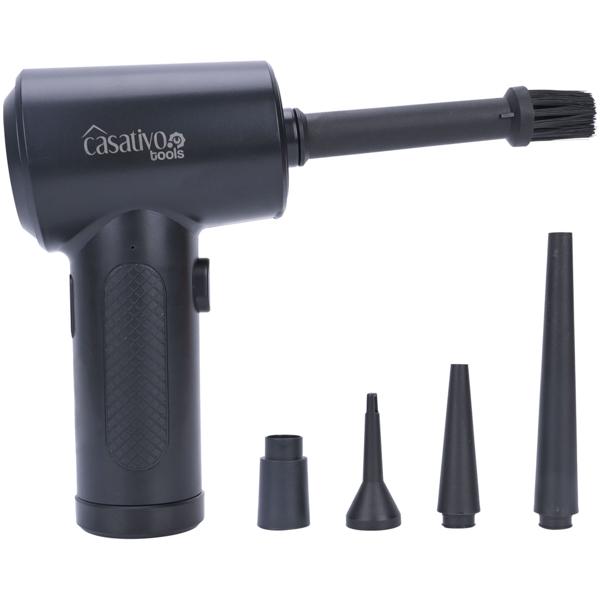 Leistungsstarkes Akku-Druckluftgebläse zum Reinigen & Aufblasen, 7kPa, inkl. 5 Aufsätze, kompakt & vielseitig, ideal für Auto, Haushalt & Outdoor