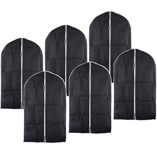 6er-Set Kleiderhülle - Staubfreie Aufbewahrung für Schrank & Reisen - Reissfestes, atmungsaktives Polyester - 100x60cm, schwarz, knitterfrei