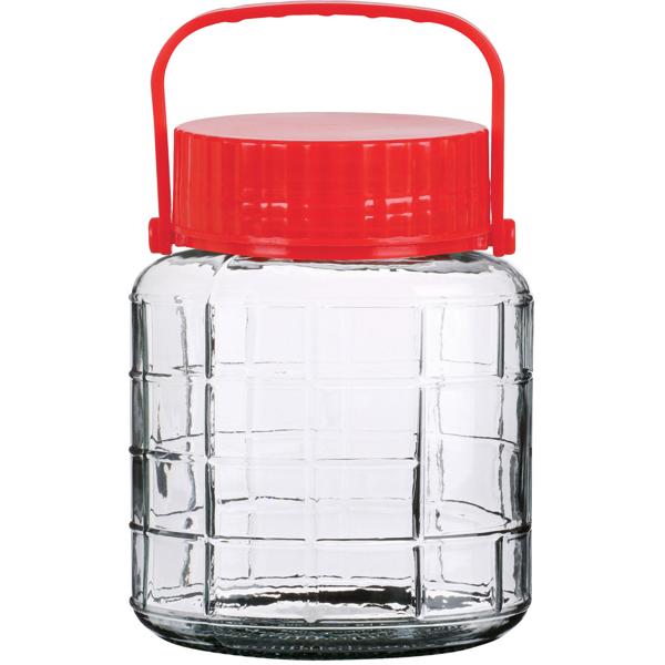 2er-Set Vorratsglas Weithalsglas 1 Liter mit Henkel - Lebensmittel hygienisch lagern - 2 Verschlusskappen - Fermentierglas Einmachglas Gurkenglas