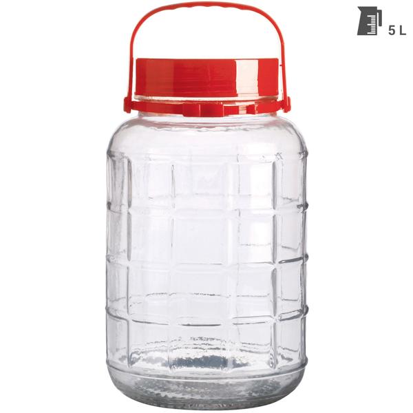 Vorratsglas Set mit Henkel, 4-teilig, Weithalsgläser, 10, 5, 3, und 1 Liter