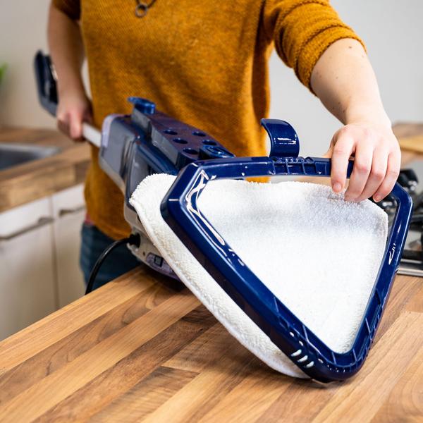 2-in-1 Dampfreiniger & Dampfmopp (1600W, weiss-blau) – Gründliche, porentiefe Reinigung ohne Chemie – Ideal für alle Böden & Oberflächen