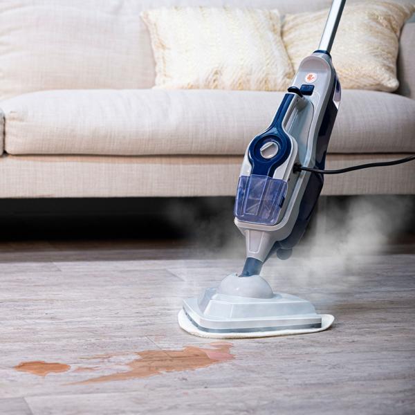 2-in-1 Dampfreiniger & Dampfmopp (1600W, weiss-blau) – Gründliche, porentiefe Reinigung ohne Chemie – Ideal für alle Böden & Oberflächen