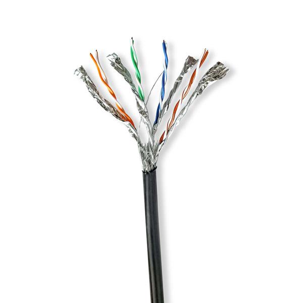 Robustes 100 Meter CAT7 Aussenkabel, S/FTP Kupfer, schwarz – für stabile und wetterfeste Netzwerkverbindungen im Freien