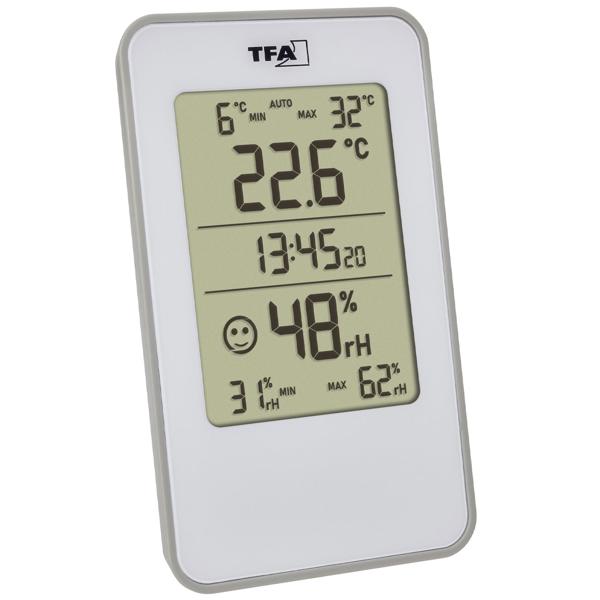 Digitales Thermo-/Hygrometer für Innenräume - Komfortzonen-Anzeige, präzise Messung von Temperatur & Luftfeuchtigkeit (10-99% / -10-60°C) - Grosses Display