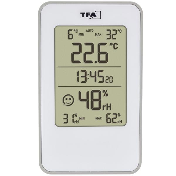 Digitales Thermo-/Hygrometer für Innenräume - Komfortzonen-Anzeige, präzise Messung von Temperatur & Luftfeuchtigkeit (10-99% / -10-60°C) - Grosses Display