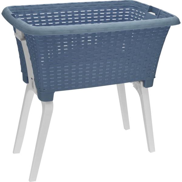 Praktischer Wäschekorb mit klappbaren Beinen, 38 L Fassungsvermögen, ergonomische Höhe, Beine platzsparend zusammenklappbar, stabil und leicht