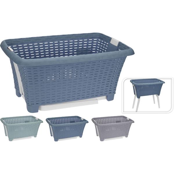 Praktischer Wäschekorb mit klappbaren Beinen, 38 L Fassungsvermögen, ergonomische Höhe, Beine platzsparend zusammenklappbar, stabil und leicht