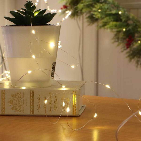 LED-Micro-Lichterkette 5m – 100 warmweisse LEDs, batteriebetrieben – flexibel, langlebig & stimmungsvoll – ideal zur Weihnachtsdekoration