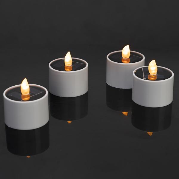 16er-Set Solar-LED-Teelichter – wetterfest (IP44), mit Dämmerungssensor & warmweissem Licht – kabellos, energiesparend & ideal für Garten, Balkon & Deko