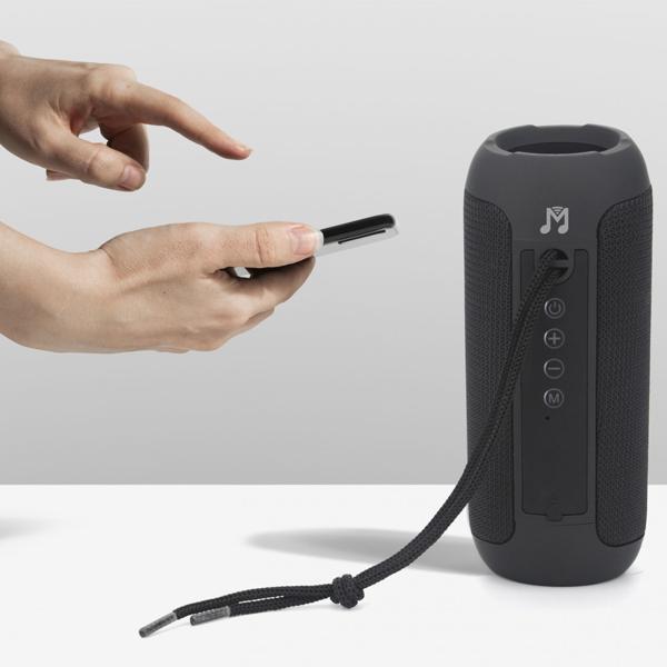 Bluetooth Lautsprecher schwarz - Tragbarer Speaker mit Mikrofon & FM-Radio - 10h Spielzeit - TWS - via USB, Micro-SD, Aux-In - Bluetooth 5.3, 1800mAh Akku